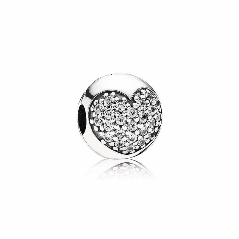 Pandora Love Of My Life Clip Charm Ireland - Sterling Silver/Cubic Zirconia - 146932BVR